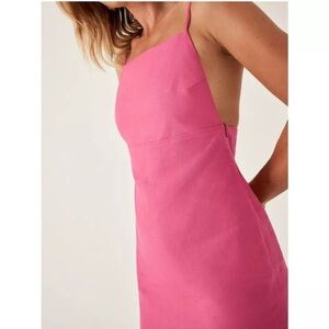 Reformation Wiley Linen Dress - Snapdragon